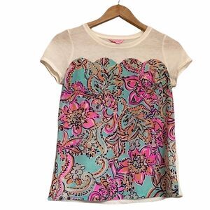 Lilly Pulitzer Multi Color Silk Tee XS